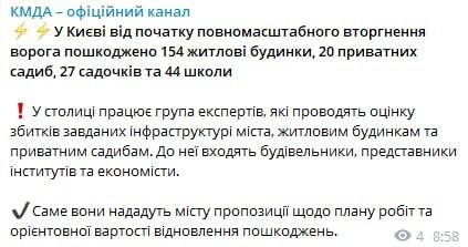 Разрушения в Киеве статистика 2 апреля