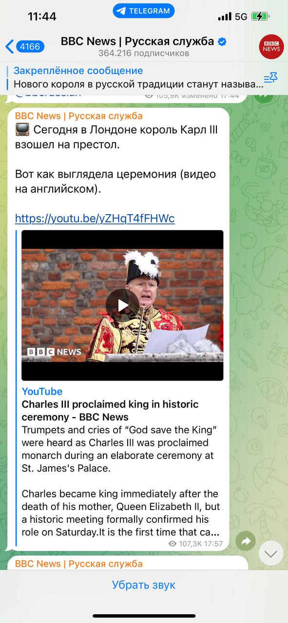 Скриншот из Телеграм ВВС