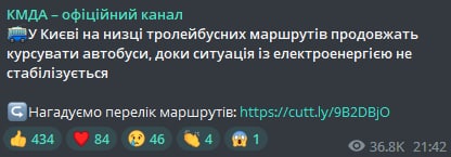 Скриншот из Телеграм КГГА