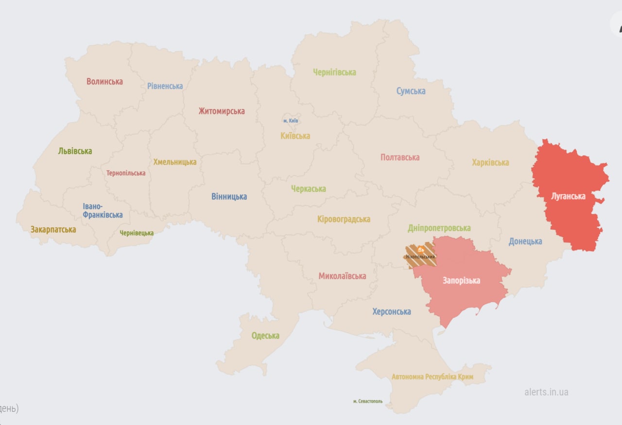 В Запорожской области воздушная тревога