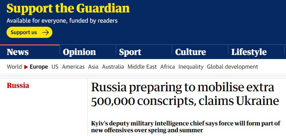 РФ планирует мобилизовать 500 тысяч солдат