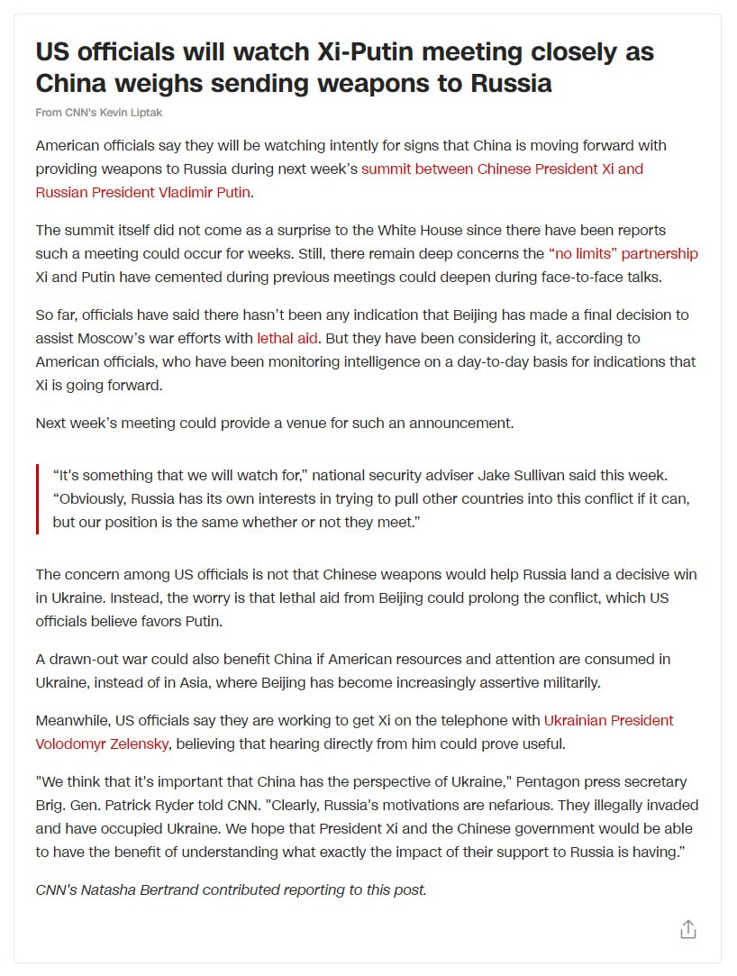 США уважно стежитимуть за зустрічею Сі Цзіньпіна та Путіна