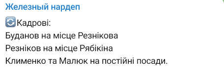 Кадрові зміни в уряді України