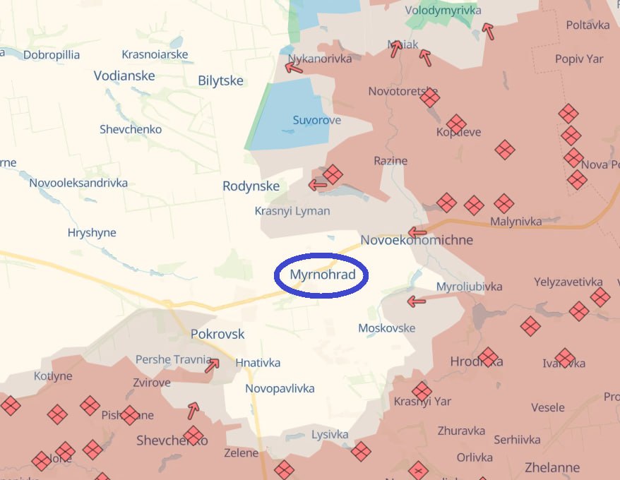 Росіяни на Покровському напрямі зайшли на околиці Мирнограду