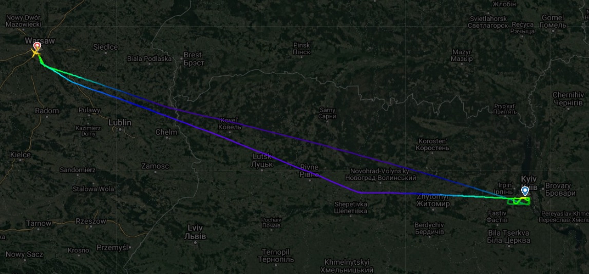 Фото: Скриншот flightradar24.com