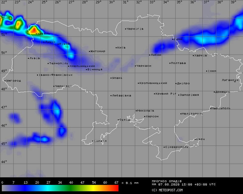 Карта погоды на 7 августа: Facebook Натальи Диденко