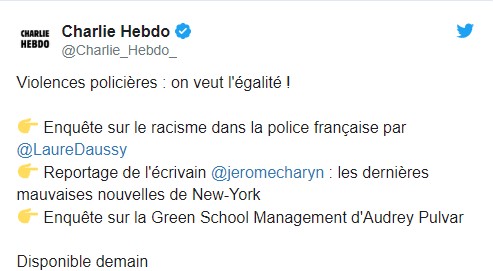 Пост&nbsp;Charlie Hebdo в Твиттере