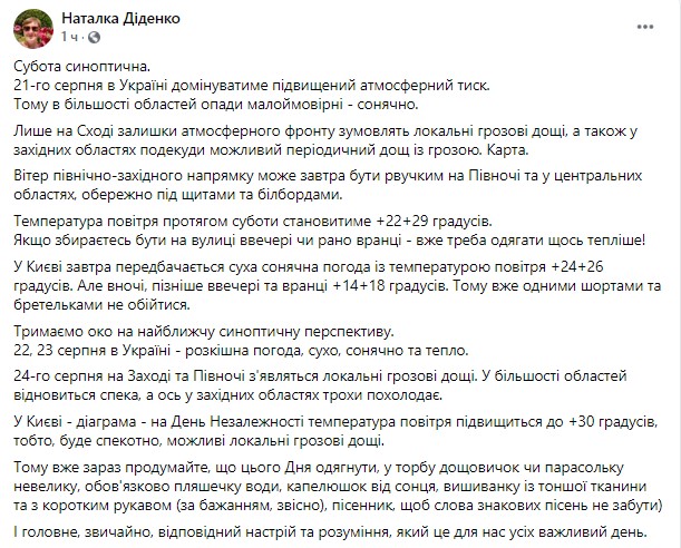 Пост в Facebook Диденко