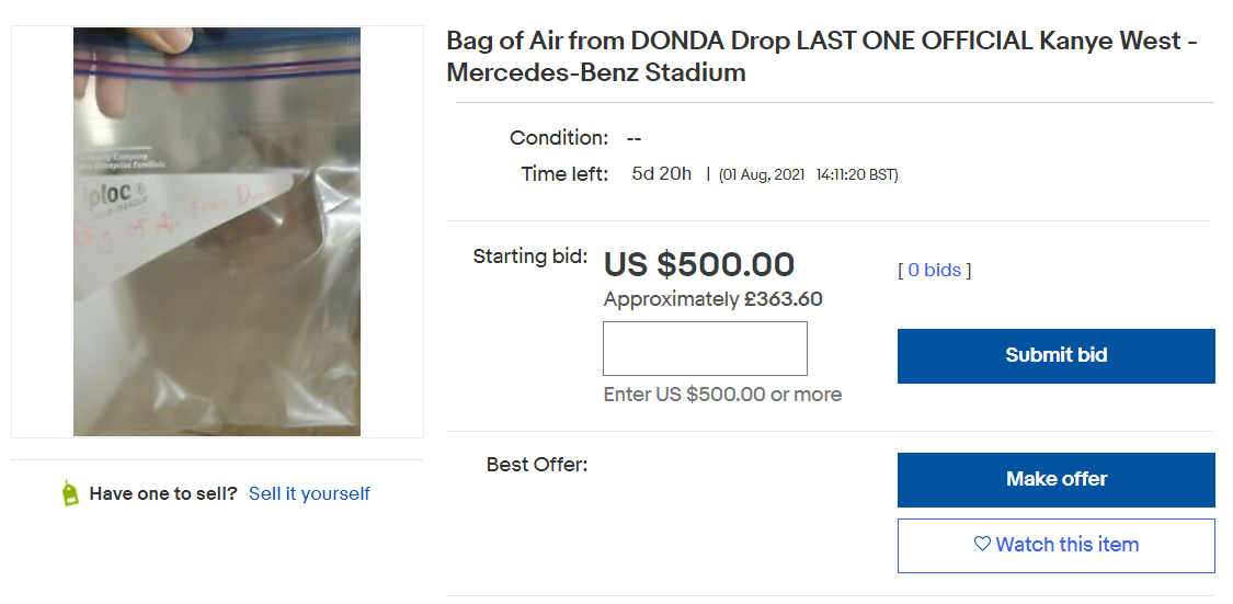 Скриншот с сайта eBay