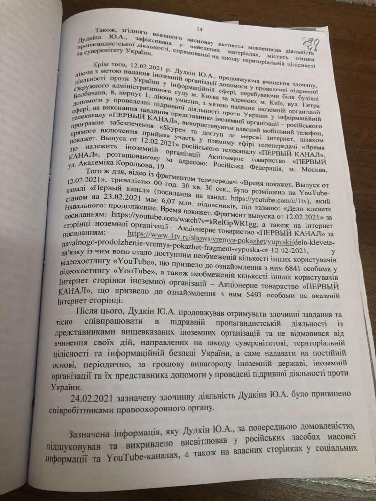 Подозрение Дудкину