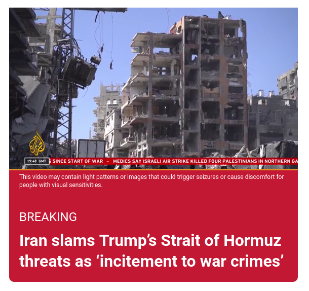 Снимок сообещния на aljazeera.com &ndash; Иран ответил на требования и угрозы Трампа