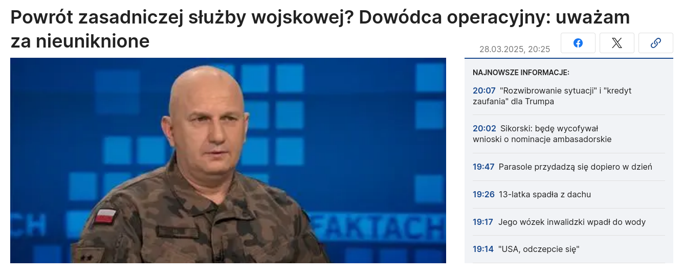 Снимок заголовка на tvn24.pl