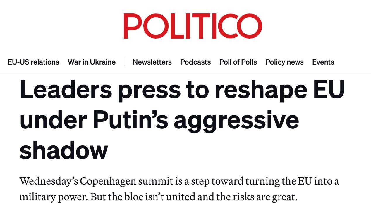 Знімок заголовка на politico.com