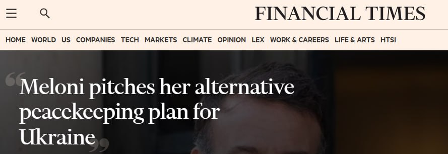 Снимок заголовка на ft.com