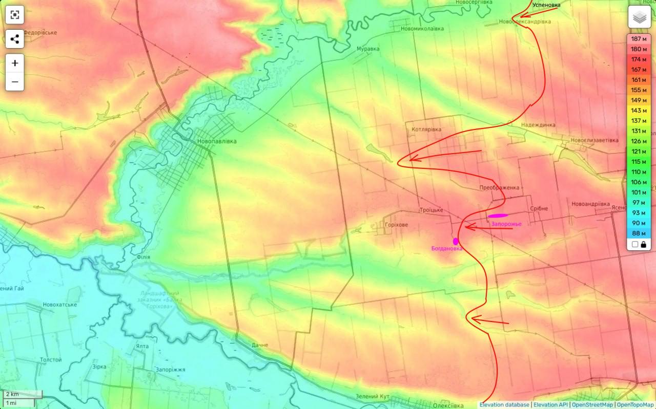 Карта бойових дій. Джерело - Телеграм