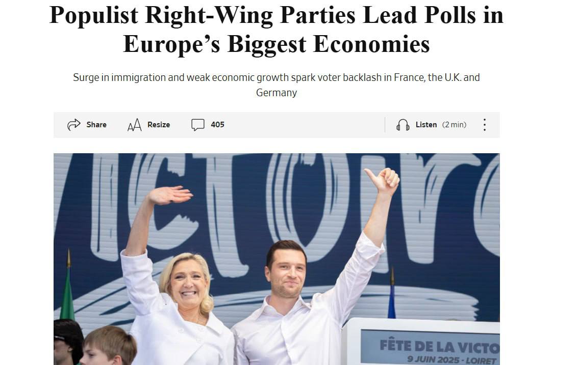 Снимок заголовка на wsj.com