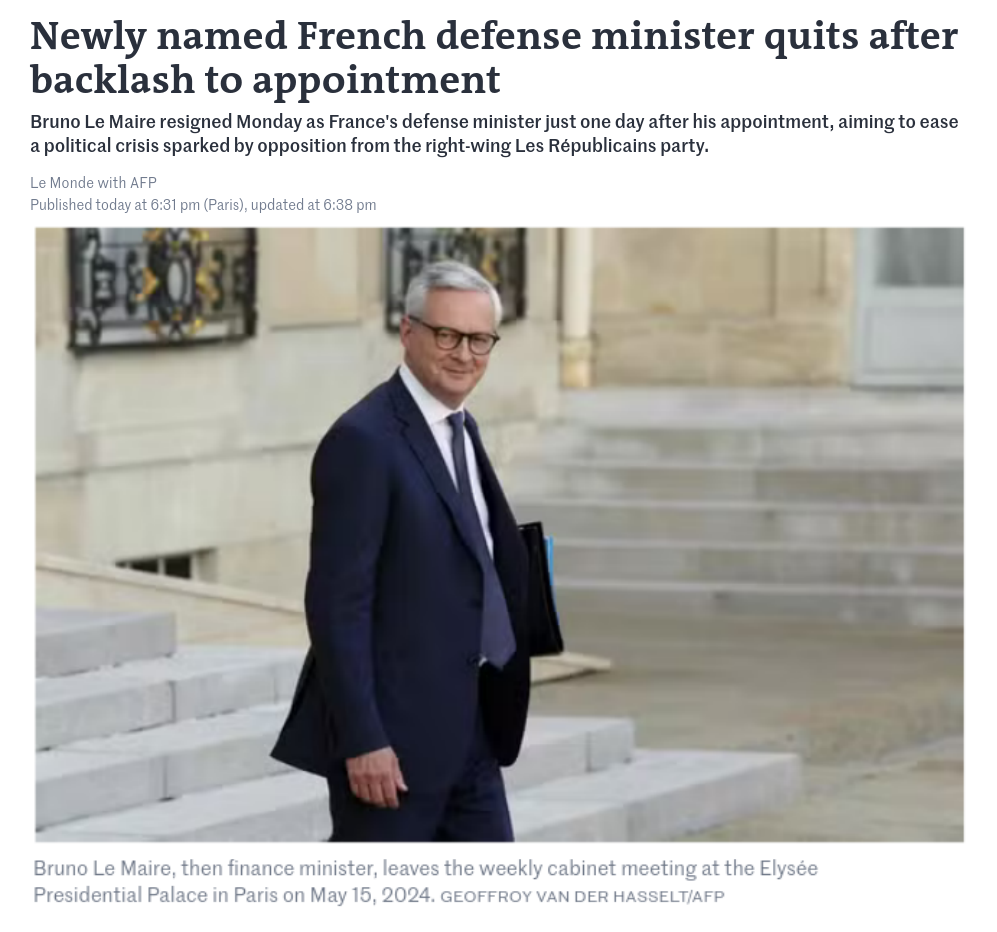 Снимок заголовка на lemonde.fr