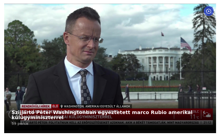 Снимок заголовка на hirado.hu - Петер Сийярто прокомментировал подготовку ко встрече Трампа и Путина