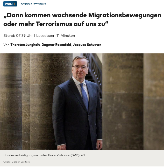 Снимок заголовка в Welt am Sonntag