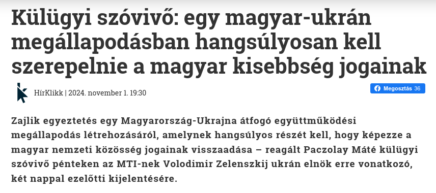 Знімок заголовка на hirklikk.hu