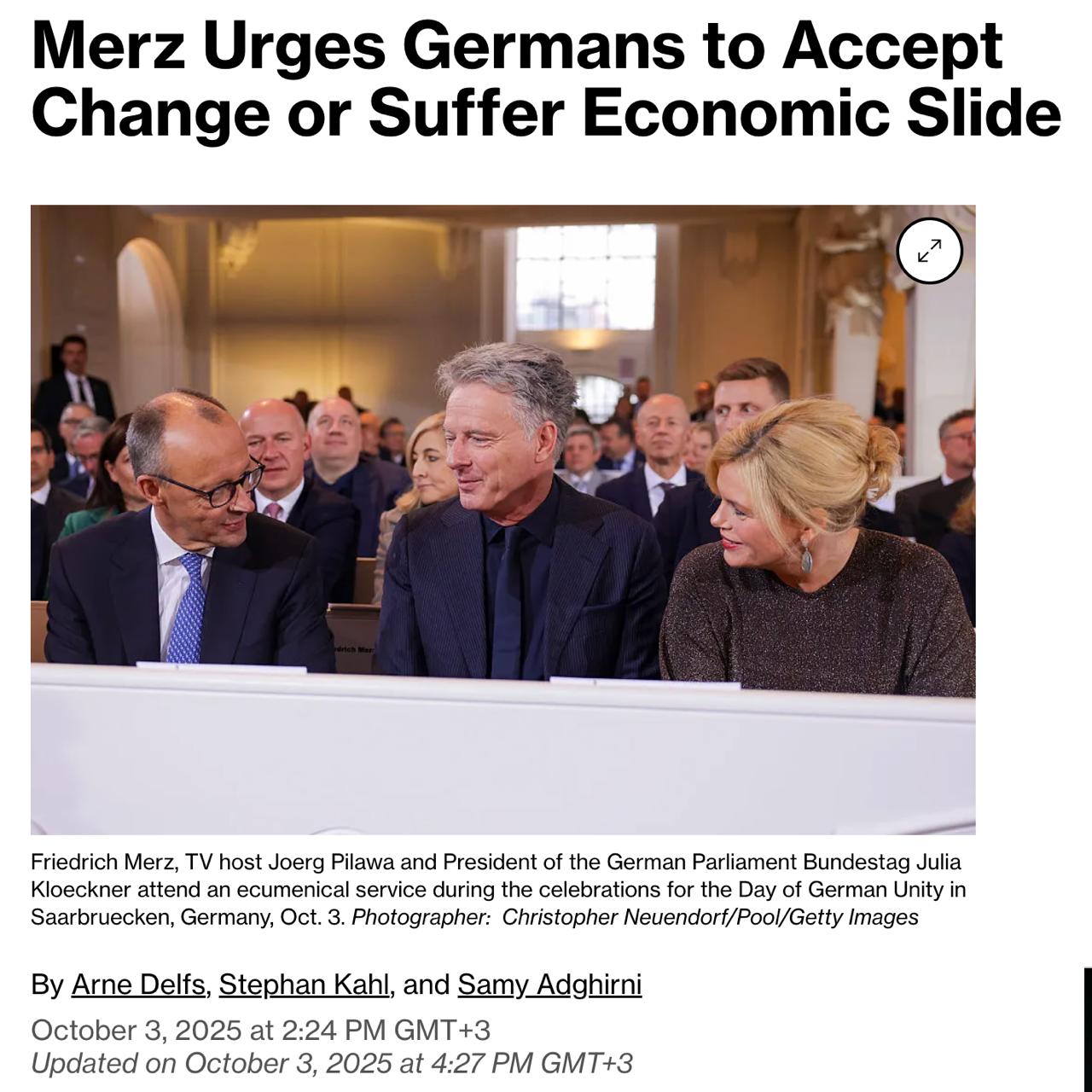 Снимок заголовка на  bloomberg.com